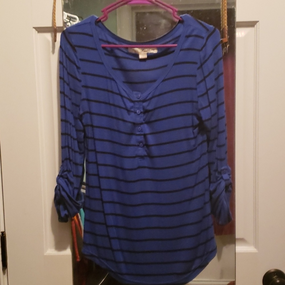 Black and blue striped shirt